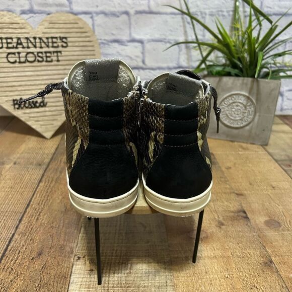 P448 Skate Snakeskin Print High Top Sneaker in Python Brown Size 38 - Picture 11 of 15